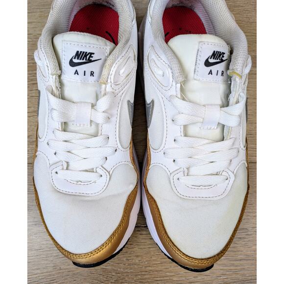 Nike Air Max SC Sneakers Womens 6.5 White Metallic Gold Shoes Retro CW4554-107 - Picture 2 of 11